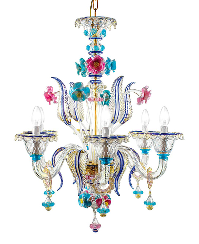 Lustre en verre de Murano multicolore