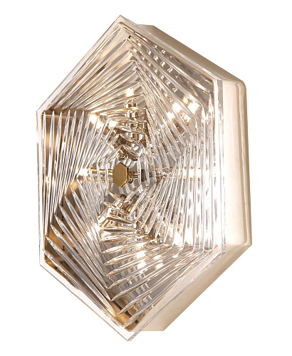 Grote zeshoekige messing wand- en plafondlamp