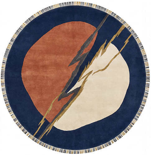 Lightning Crest Navy vloerkleed
