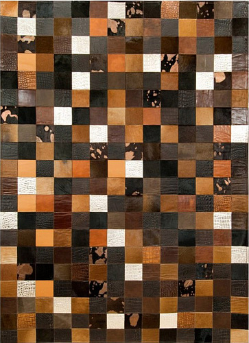 Mosaic veelkleurig koeienhuid vloerkleed