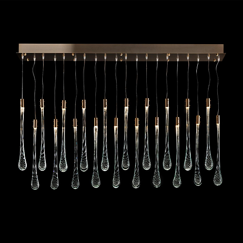 Lustre cascade en gouttes de verre de Murano