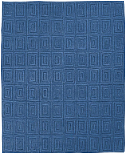 Deep Square blauw vloerkleed