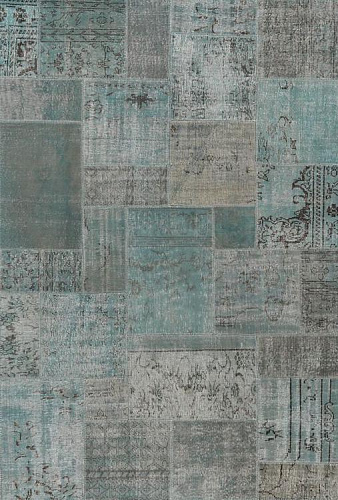 Jeansblauw patchwork vloerkleed