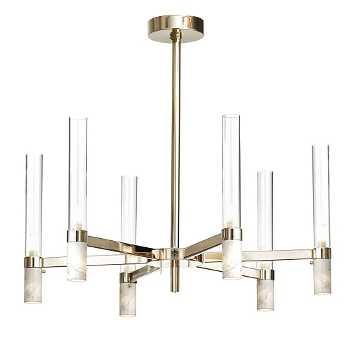 Carrara marmeren kroonluchter met gouden afwerking