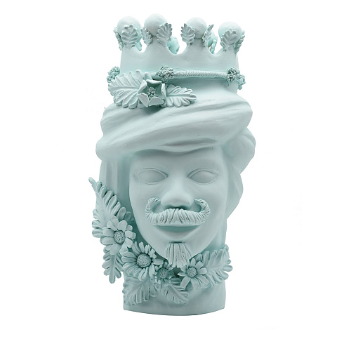 Moorkop hemelblauwe sculptuur