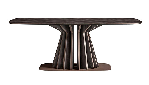 Table rectangulaire en bois foncé