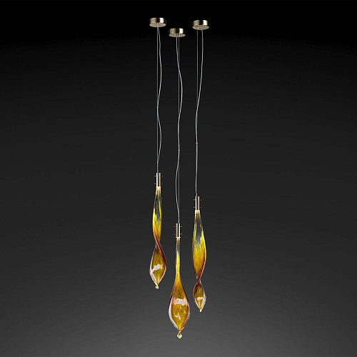 Murano Leaves hanglamp met 3 lichtpunten