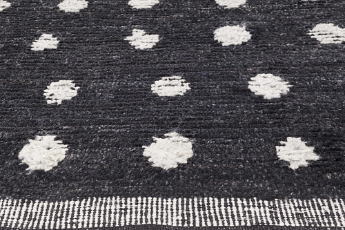 Dots handgeknoopt zwart wit vloerkleed