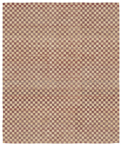 Mauro Checkerboard donkerrood vloerkleed