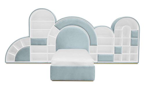 Kauwgom marshmallow blauw bed
