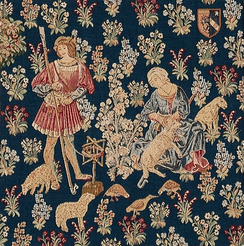 Tapisserie murale Travail de la laine avec bordure