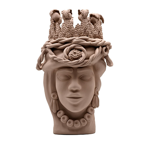 Moorkop zandkleurige sculptuur