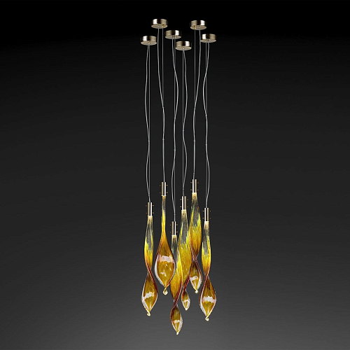 Murano Leaves hanglamp met 6 lichtpunten