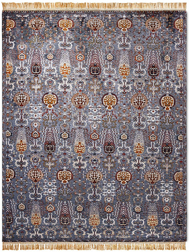 Tapis de luxe fait main Isfahan anthracite