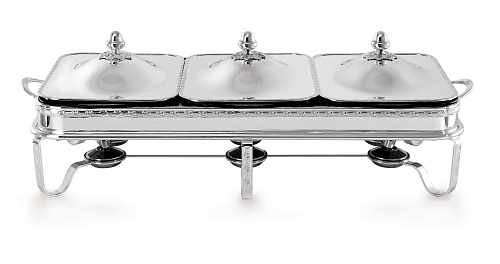 Chafing dish royal argenté trois pièces