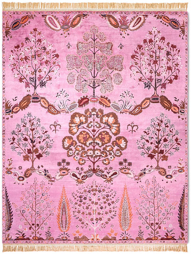 Tapis de luxe fait main Mughal rose