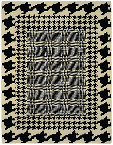 Tapis tissé main Pienovuoto noir et blanc