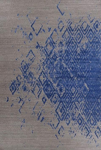 Tapis indien en soie de bambou noué à la main