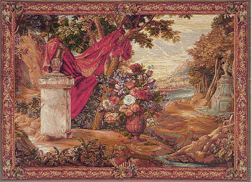 Tapisserie murale Bouquet avec rideau
