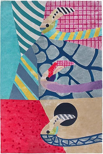 Tapis Pop Art indien tissé main
