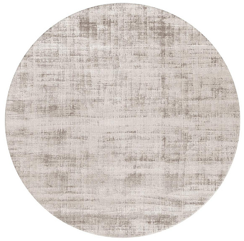 Tapis rond en soie de banane gris