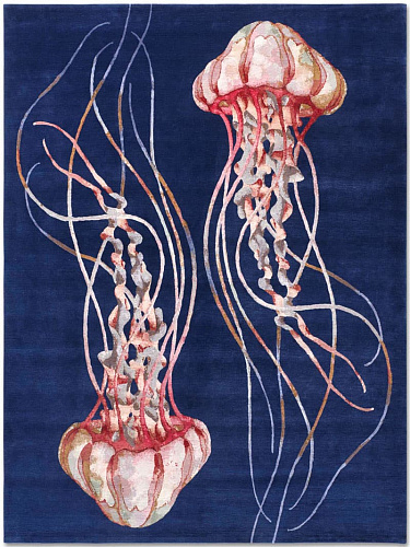 Tapis noué à la main Jellyfish