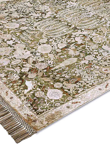 Tapis de luxe fait main or vert