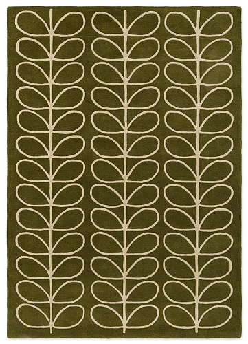 Linear Stem Olive handgemaakt vloerkleed