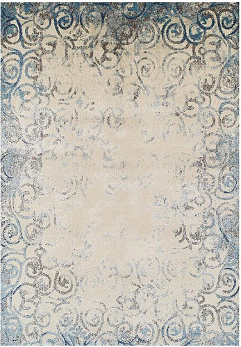 Antiek beige blauw vloerkleed