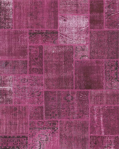 Fuchsia patchwork vloerkleed