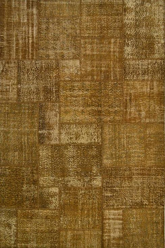 Tapis patchwork caramel brun