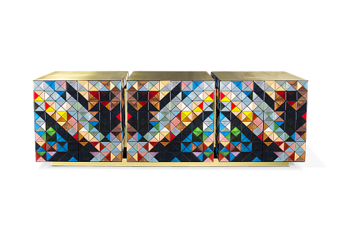 Buffet Mosaic multicolore de luxe
