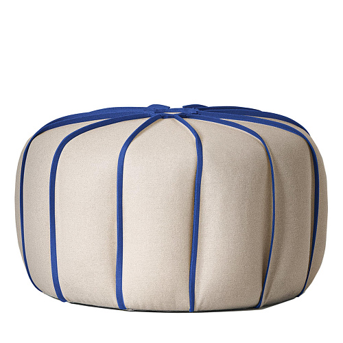 Pouf Marrakech ivoire/bleu