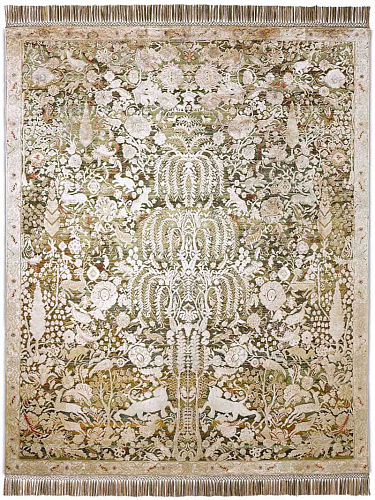 Tapis de luxe fait main or vert