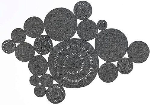 Tapis patchwork tressé smoke