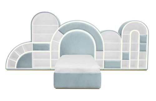 Kauwgom marshmallow blauw bed