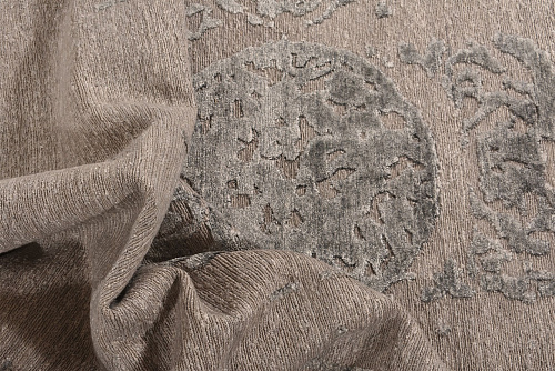 Tapis indien en soie de bambou noué à la main