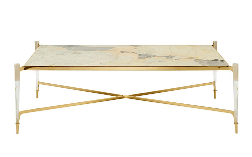 Rechthoekige salontafel met marmeren blad