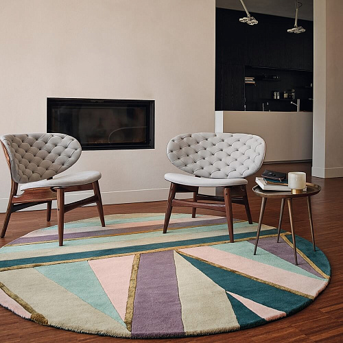 Sahara roze rond vloerkleed