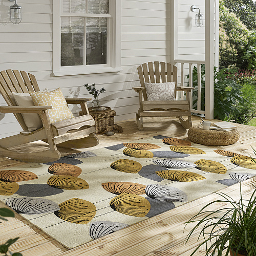 Dand. Clocks Och/Sil outdoor vloerkleed