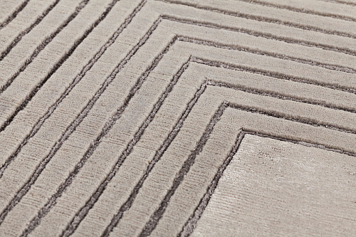 Hand Knotted beige frame wol & viscose vloerkleed