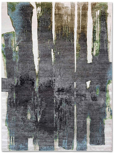 Black on Beige handgeweven vloerkleed