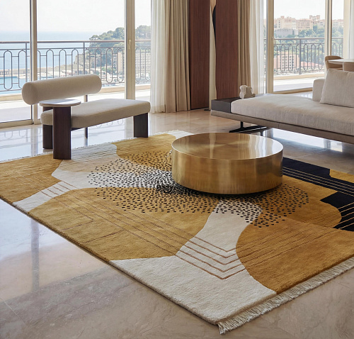 Tapis Abstract Figure Gold
