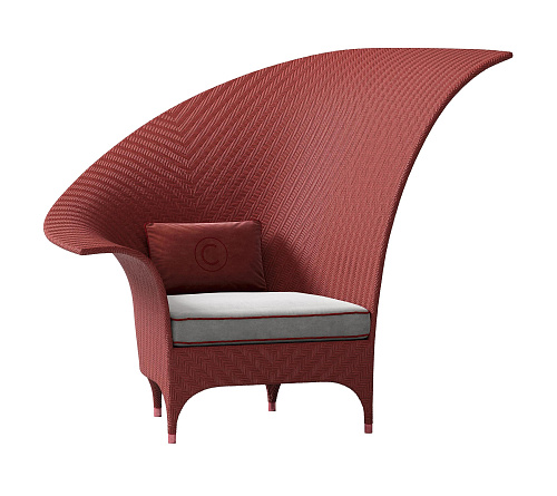 Fauteuil de jardin bergère rouge raffiné