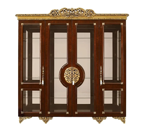 Vitrine classique brun/or