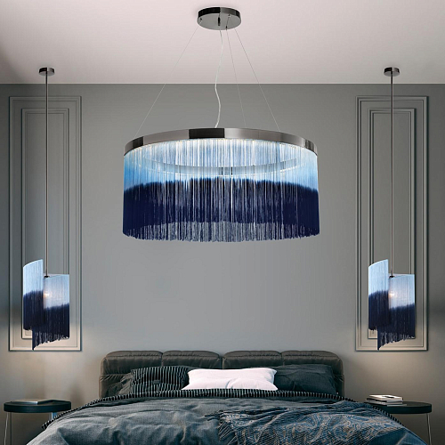 Lustre anneau en nickel foncé avec frange colorée