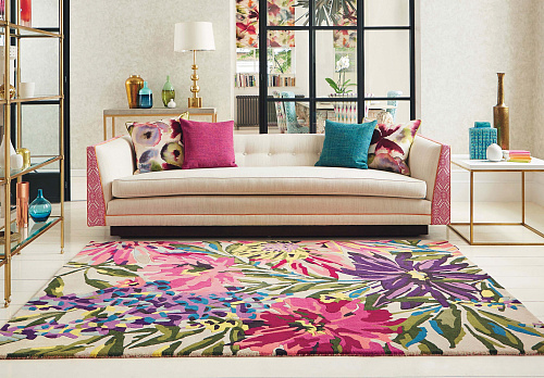 Floreale fuchsia vloerkleed