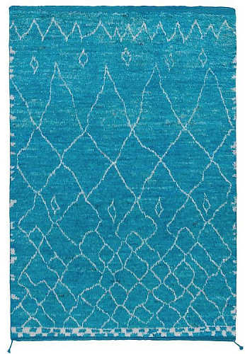 Berber blauw hoogpolig vloerkleed