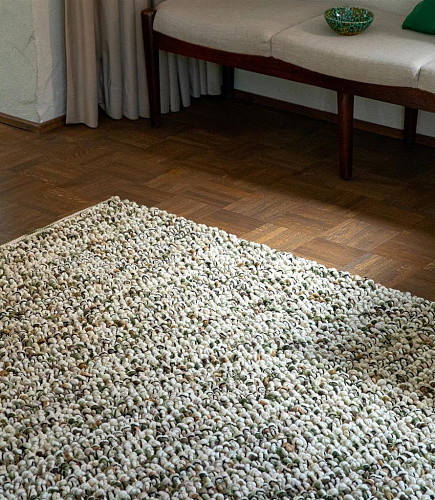 Marble mosgroen vloerkleed