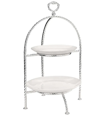 Présentoir à gâteaux argenté de luxe Villa Pisani